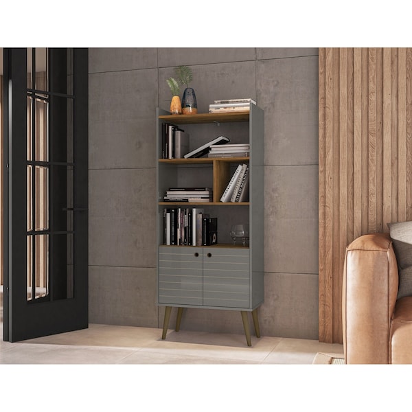 Bogart Bookcase In Grey And Nature